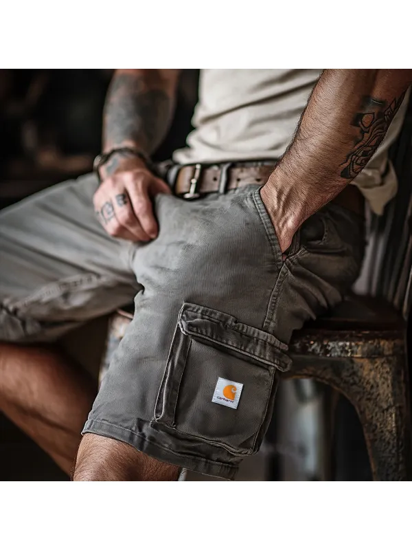 Men's Versatile Shorts Retro Lacquered Carpenter 5-point Shorts Daily Casual Shorts - Ootdmw.com 
