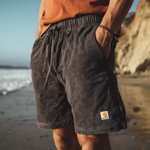 Casual Waffle Shorts For Beach Days - Zivinfo.com 