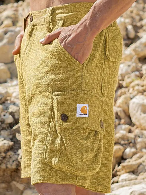 Stylish Yellow Cargo Shorts For Men - Perfect For Casual Summer Outings - Wantbright.com 