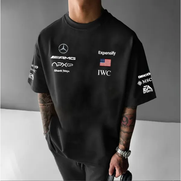 Men's Racing Style Street Loose Fashion T-shirt - Spiretime.com 