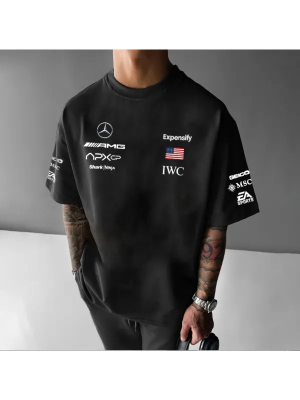 Men's Racing Style Street Loose Fashion T-shirt - Ootdmw.com 