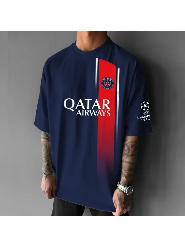 Unisex Oversized Champions League Team Casual Printed T-Shirt - Ootdmw.com 