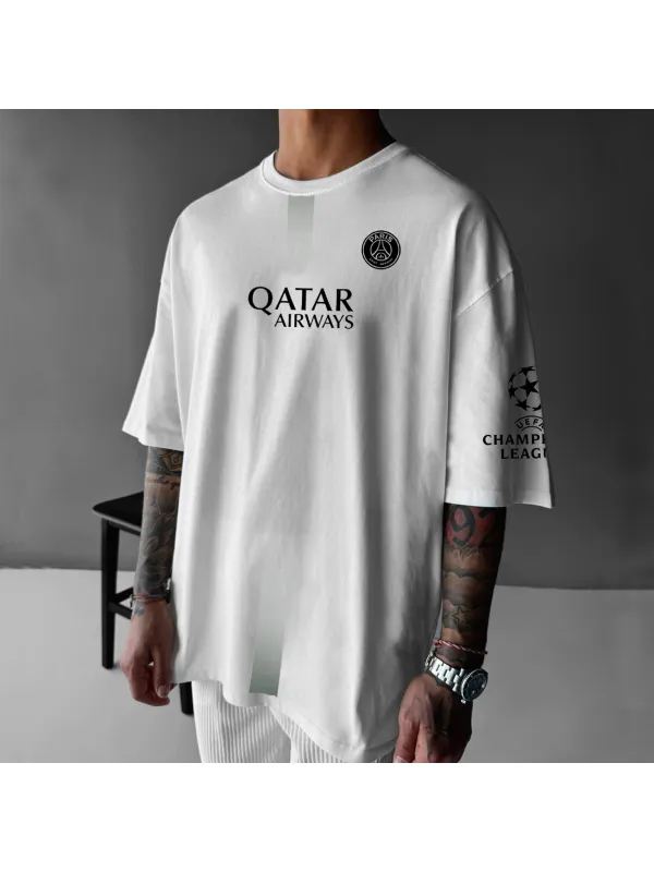 Unisex Oversized Champions League Team Casual Printed T-Shirt - Ootdmw.com 