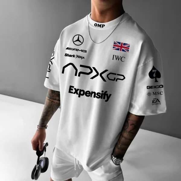 Men's Racing Style Street Loose Fashion T-shirt - Spiretime.com 