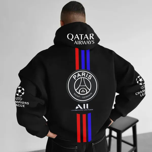 Unisex Oversized Champions League Football Team Casual Print Hoodie - Spiretime.com 
