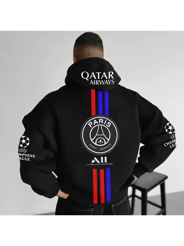 Unisex Oversized Champions League Football Team Casual Print Hoodie - Ootdmw.com 