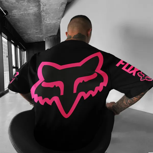 Unisex Street Casual Oversized Racing Print T-shirt - Ootdcowboys.com 