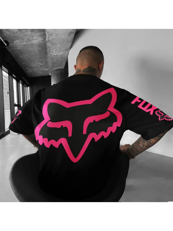Unisex Street Casual Oversized Racing Print T-shirt - Ootdmw.com 
