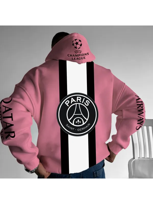 Unisex Oversized Champions League Football Team Casual Print Hoodie - Ootdmw.com 