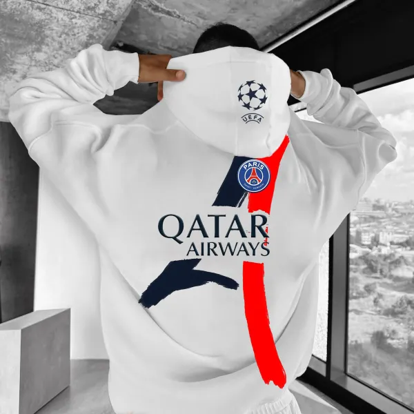 Unisex Oversized Champions League Football Team Casual Print Hoodie - Spiretime.com 