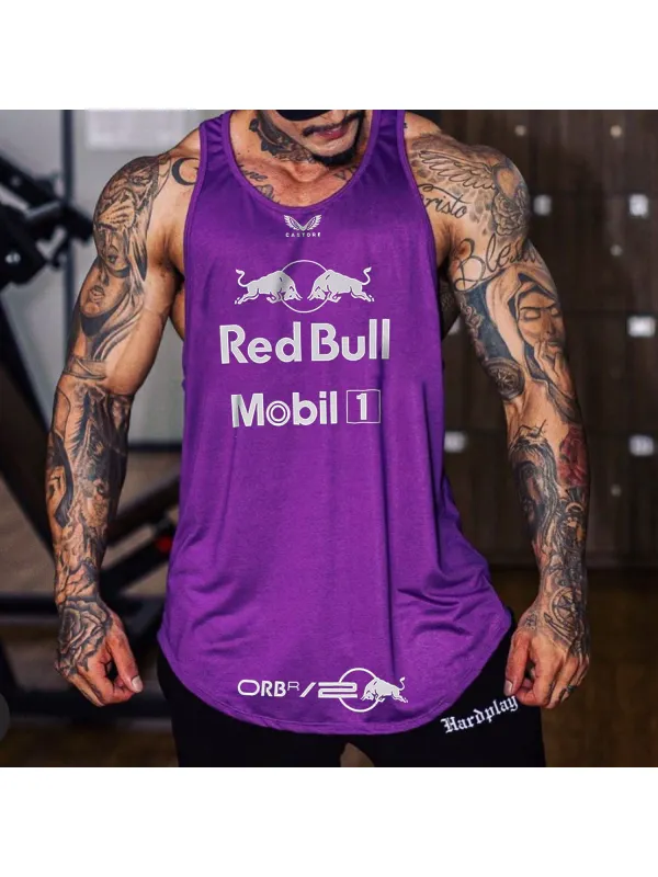 Fitness Racing Print Tank Top - Ootdmw.com 