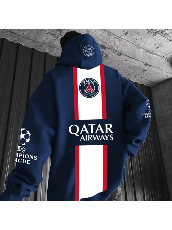 Unisex Oversized Champions League Football Team Casual Print Hoodie - Ootdmw.com 