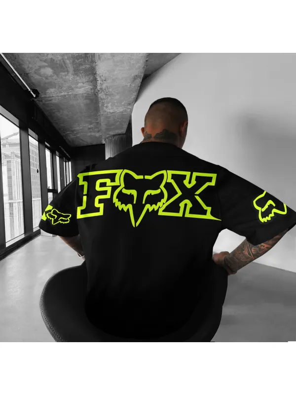 Unisex Street Casual Oversized Racing Print T-shirt - Anrider.com 