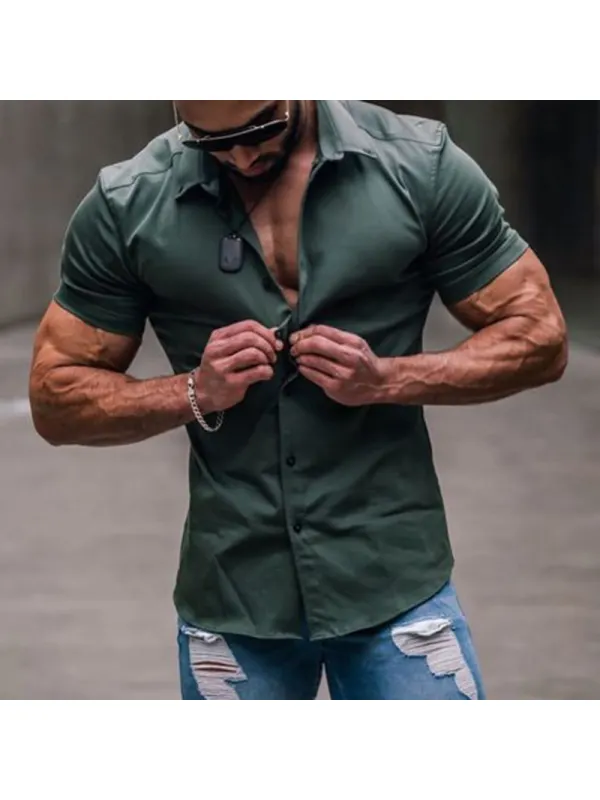 Men's Solid Color Casual Shirt - Ootdmw.com 