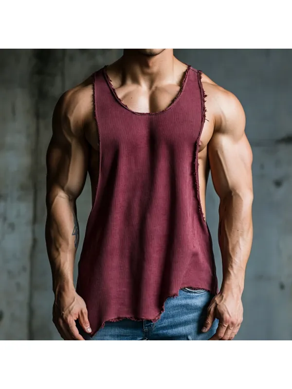 Men's Casual Round Neck Super Stretch Comfortable Breathable Vest Casual Fitness Daily Sleeveless Top - Frontiercool.com 
