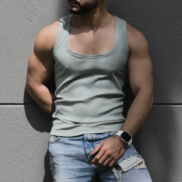 Men's Sexy Vest With Large Neckline - Spiretime.com 