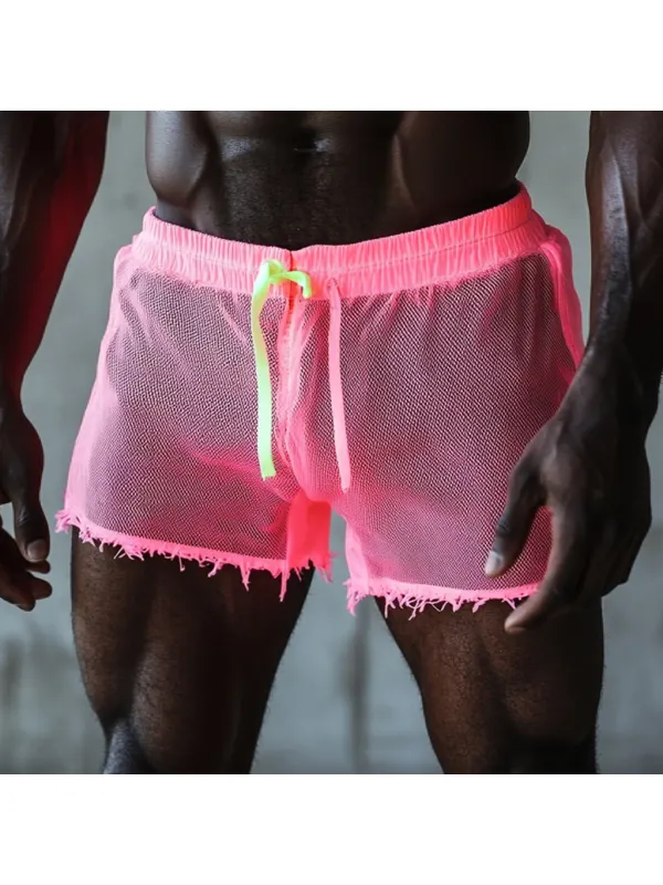 Mens Sexy Mesh Shorts Fitness Club Shorts Party Shorts - Anrider.com 