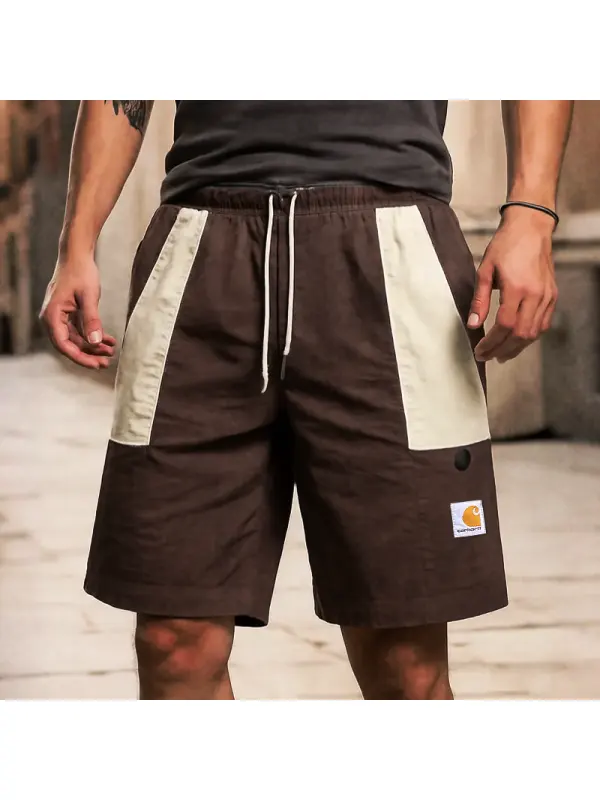 Stylish Splicing Contrast Panel Shorts For Men - Perfect For Casual Summer Outfits - Frontiercool.com 