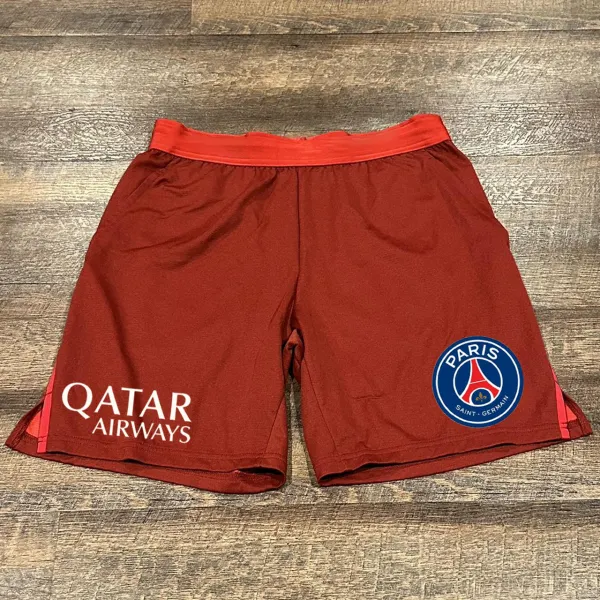 Unisex Champions League Football Team Logo Print Stretch Waist Shorts Sweatpants - Ootdyouth.com 