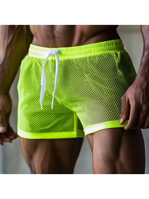 Mens Sexy Mesh Shorts Fitness Club Shorts Party Shorts - Anrider.com 