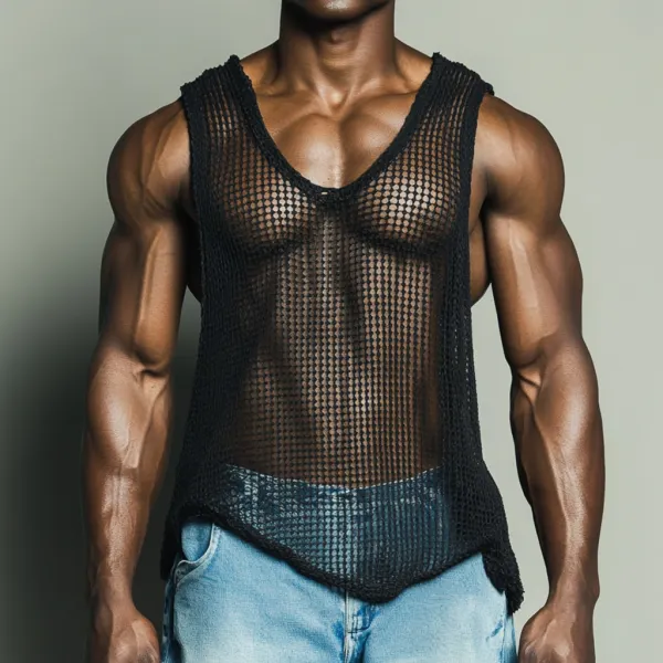 Men's Casual Mesh Comfortable Breathable Vest Casual Fitness Everyday Sleeveless Tops Club Tops - Spiretime.com 