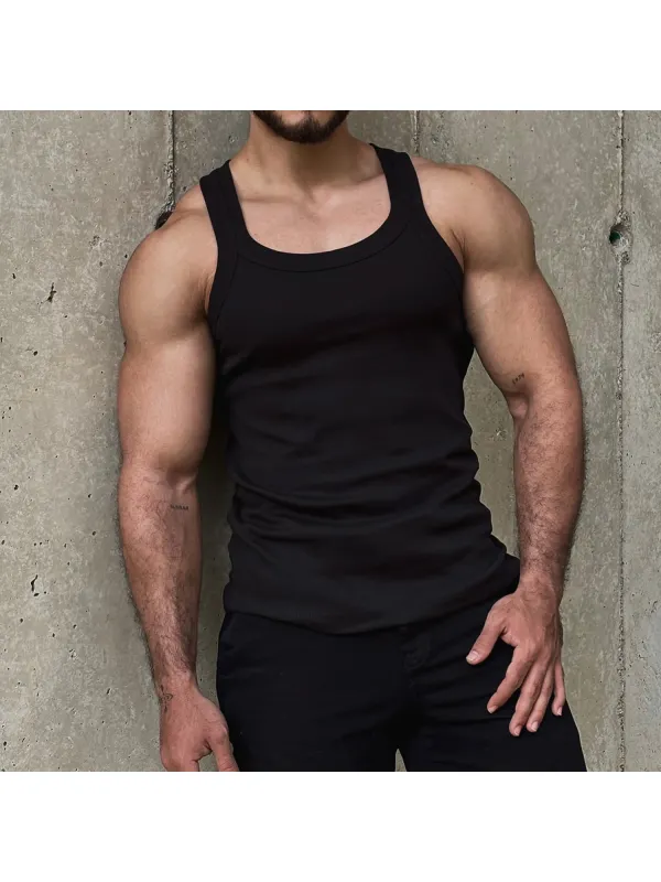 Men's Basic Solid Color Tight Vest - Anrider.com 