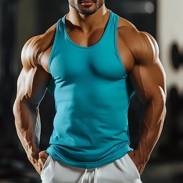 Men's Tank Top Undershirt Sleeveless Crew Neck Plain Fashion Classic Comfortable Sporty Street Sports Holiday - Zivinfo.com 