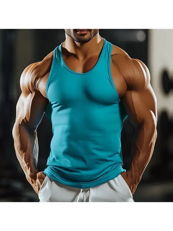 Men's Tank Top Undershirt Sleeveless Crew Neck Plain Fashion Classic Comfortable Sporty Street Sports Holiday - Anrider.com 