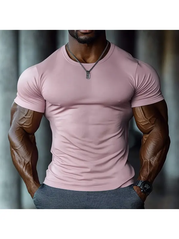 Men's Slim Fit Pink T-Shirt For Casual And Fitness Wear - Anrider.com 