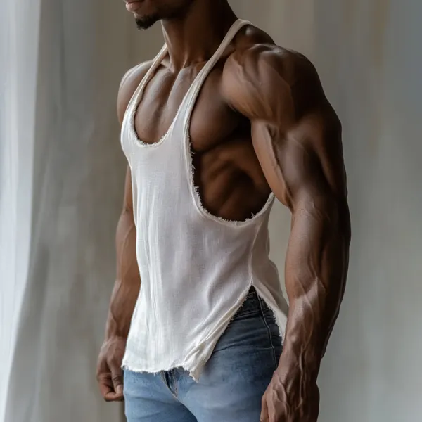Men's Casual Round Neck Super Stretch Comfortable Breathable Vest Casual Fitness Daily Sleeveless Top - Jumbochic.com 