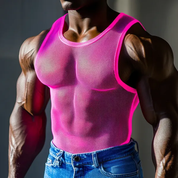 Men's Casual Deep Mesh Comfortable Breathable Vest Casual Fitness Everyday Sleeveless Tops Club Tops - Spiretime.com 