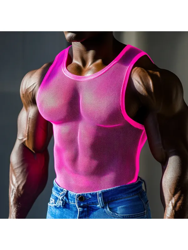 Men's Casual Deep Mesh Comfortable Breathable Vest Casual Fitness Everyday Sleeveless Tops Club Tops - Anrider.com 