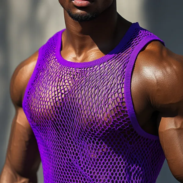 Men's Casual Mesh Comfortable Breathable Vest Casual Fitness Everyday Sleeveless Tops Club Tops - Spiretime.com 