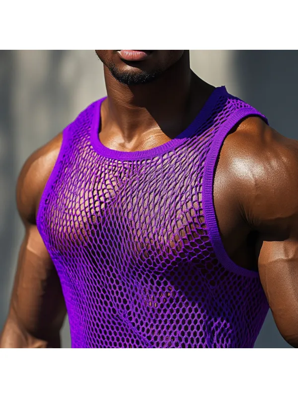 Men's Casual Mesh Comfortable Breathable Vest Casual Fitness Everyday Sleeveless Tops Club Tops - Anrider.com 