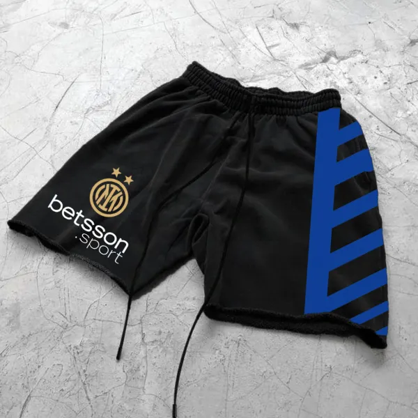 Unisex Champions League Football Team Logo Print Stretch Waist Shorts Sweatpants - Ootdyouth.com 