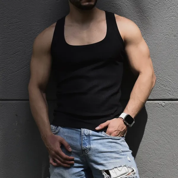 Men's U-neck Tight Vest - Spiretime.com 