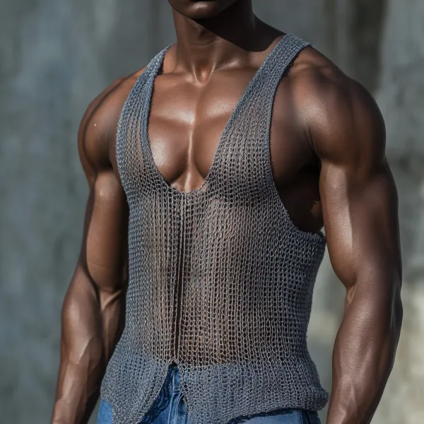 Men's Casual Mesh Comfortable Breathable Vest Casual Fitness Everyday Sleeveless Tops Club Tops - Spiretime.com 