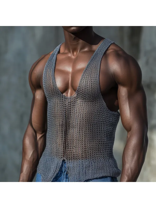 Men's Casual Mesh Comfortable Breathable Vest Casual Fitness Everyday Sleeveless Tops Club Tops - Anrider.com 