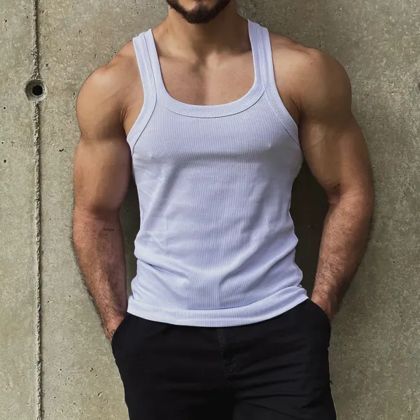 Basic Solid Color Tight Vest - Spiretime.com 