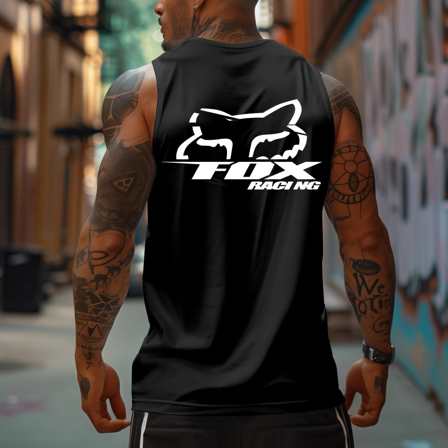 

Men's Racing Logo Print Sports Fox Tank Top