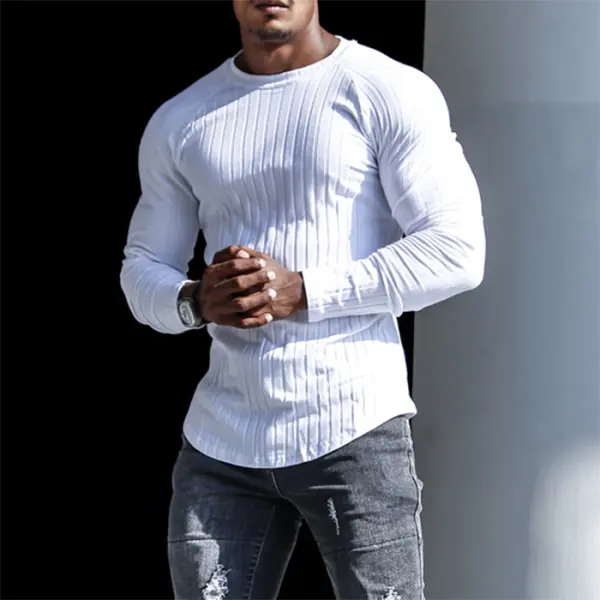 Men's Casual Tight Long Sleeve T-Shirt - Ootdyouth.com 