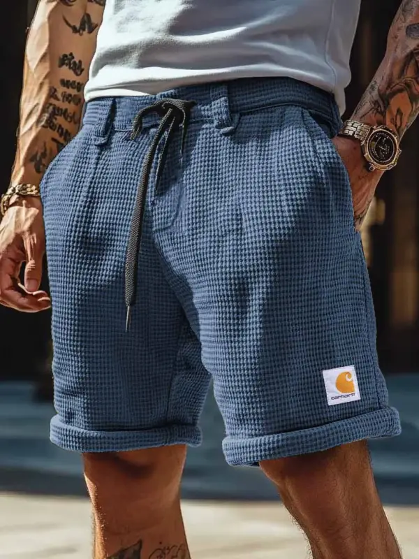 Carhartt Men's Surf Shorts Waffle Knit Casual Drawstring Athletic Shorts - Simplyion.com 