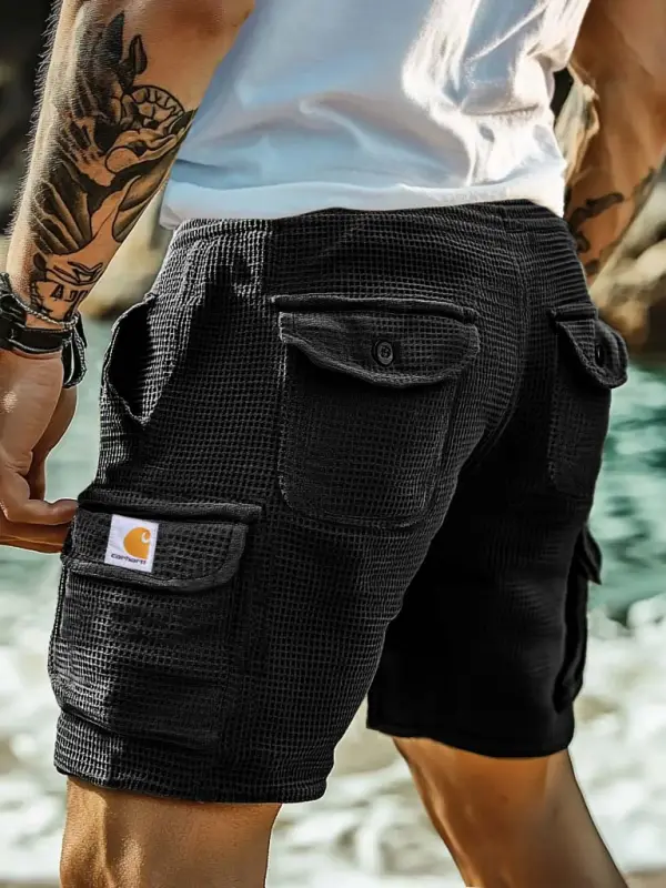 Carhartt Men's Surf Waffle Knit Multi-Pocket Casual Walkshort Cargo Shorts - Menbarn.com 