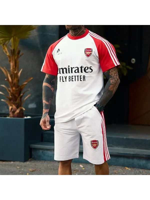 Unisex Football Club Short Sleeve Shorts Set - Frontiercool.com 