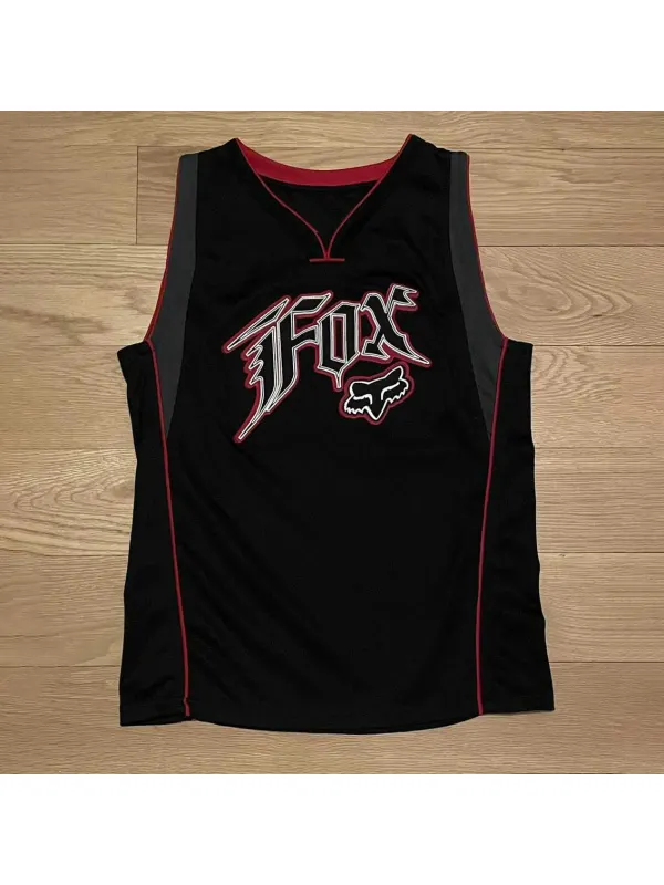 Men's Racing Sleeveless Embroidered Sports Tank Top - Ootdmw.com 