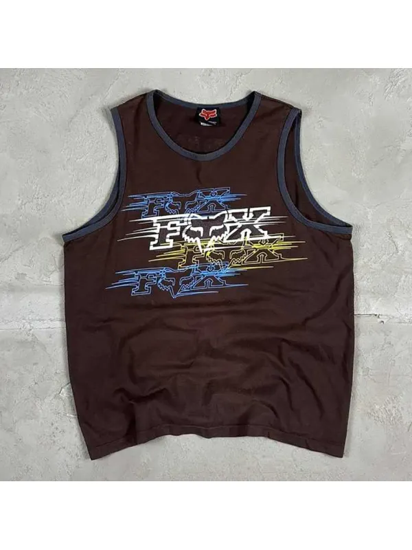 Men's Racing Sleeveless Printed Sports Tank Top - Ootdmw.com 
