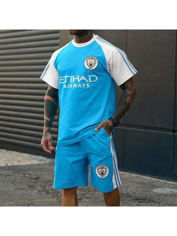 Unisex Football Club Short Sleeve Shorts Set - Ootdmw.com 