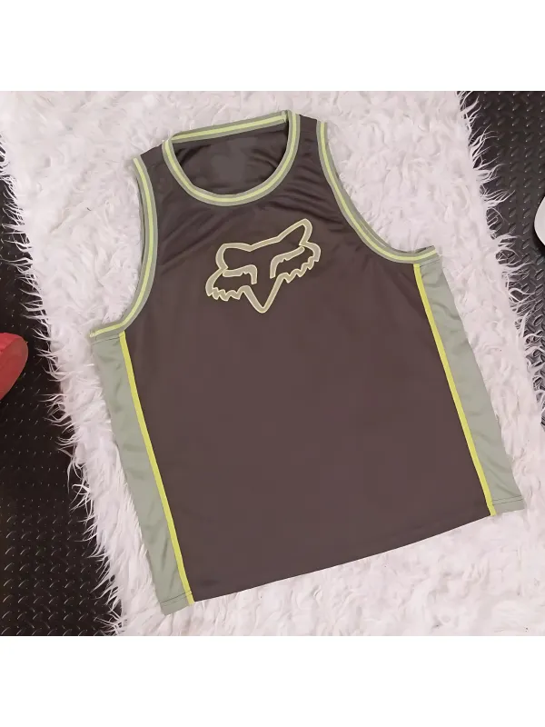 Men's Sleeveless Embroidered Sports Tank Top - Ootdmw.com 