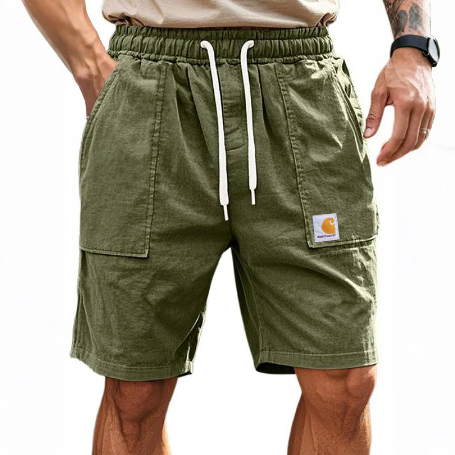 

Men's Vintage Solid Elastic Drawstring Walkshort Surf Shorts