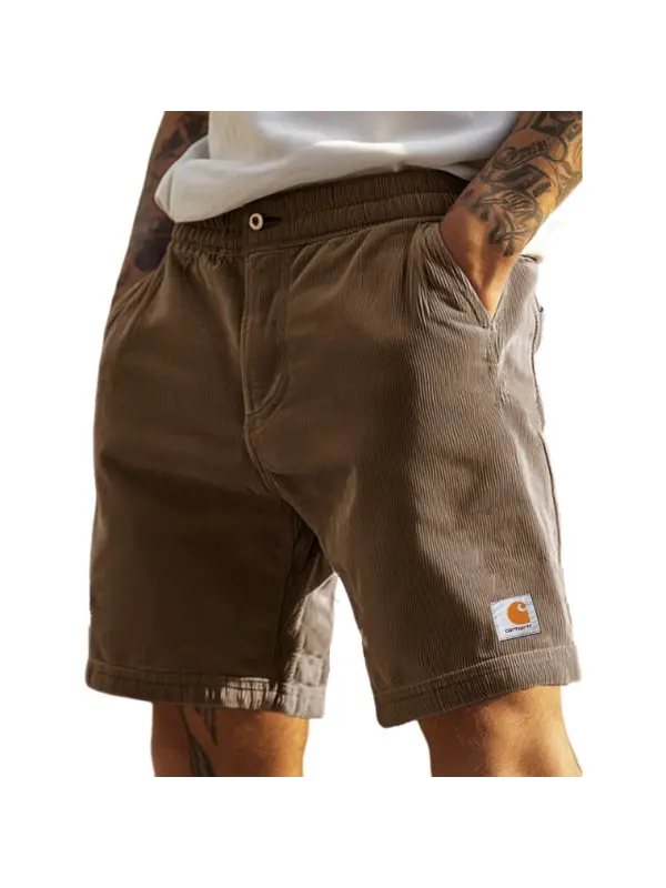 Men's Fashion Elastic Waist Embroidered Logo Shorts - Ootdmw.com 